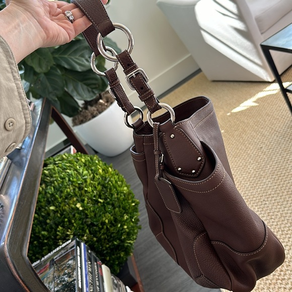 Prada Vitello Daino Hobo Shoulder Bag BROWN - Picture 9 of 16